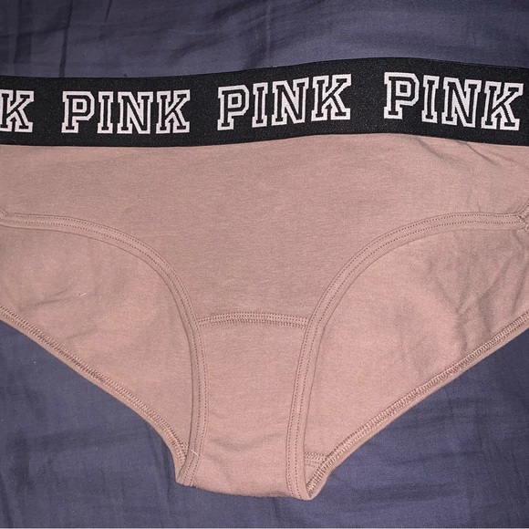 VS Pink Large Ultimate Strappy Lightly Lined Sports Bra & Panty NEW ICED COFFEE - Picture 15 of 16